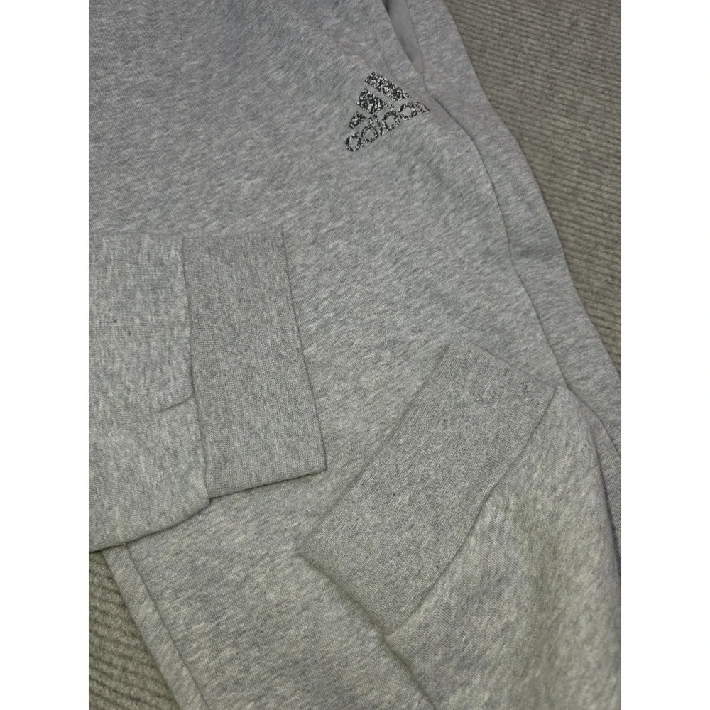 Adidas XL Stadium Fleece Heather Gray Speckled Badge Jogger Athletic Track Pant